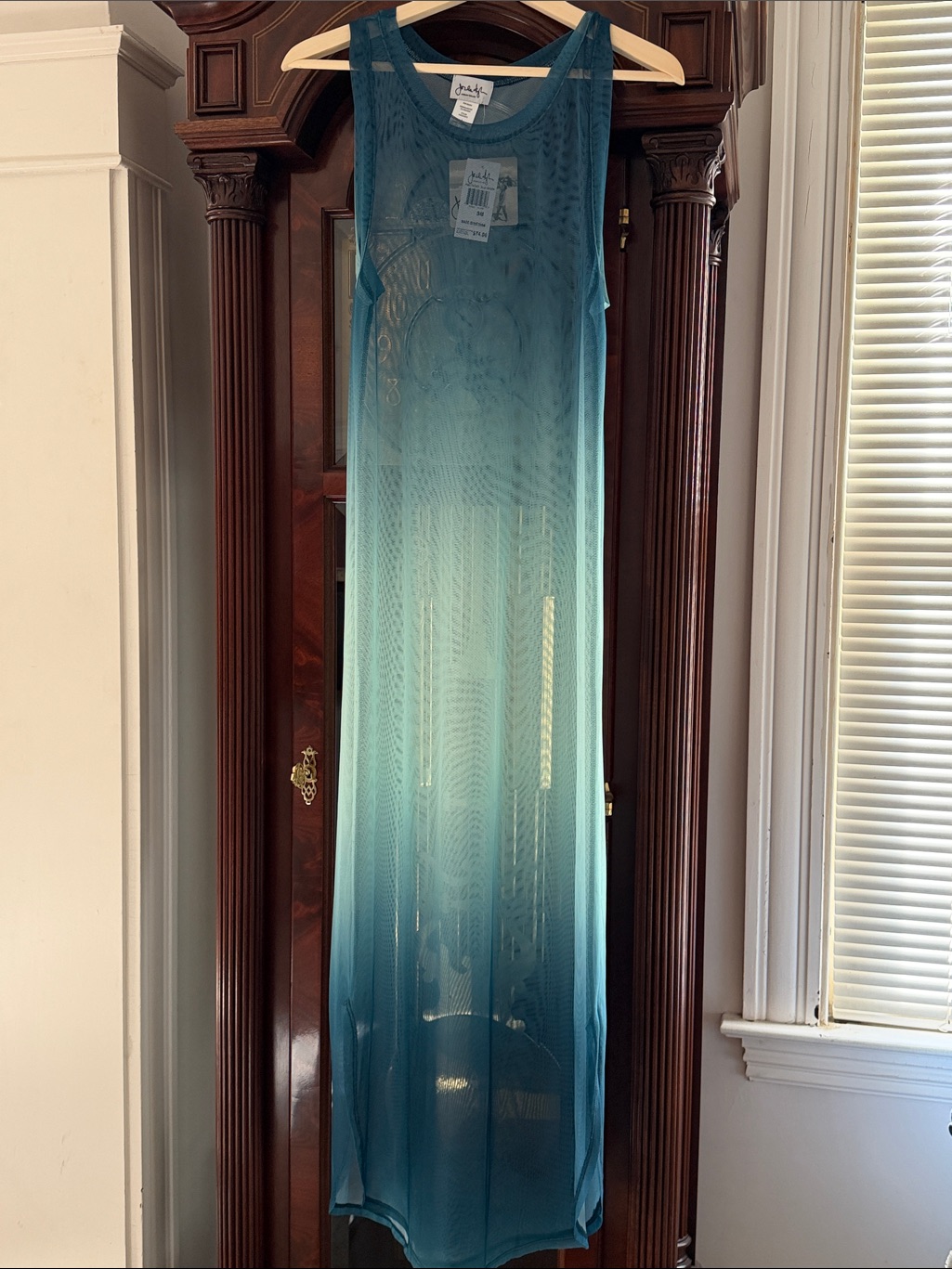 Jordan Taylor Blue/Green Lace-Trim Sleep Top - Small